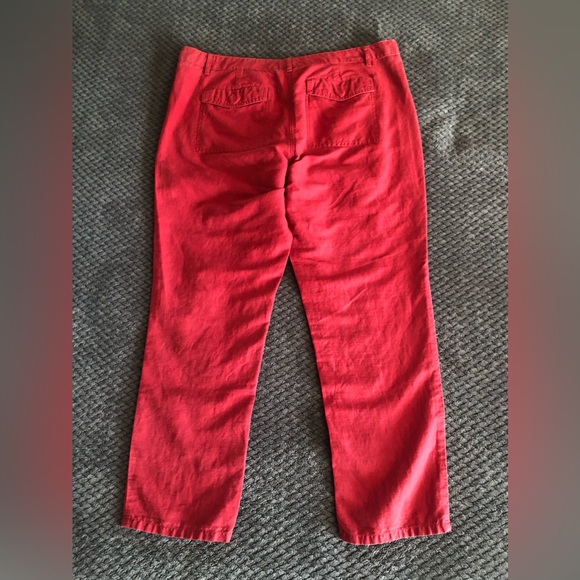 Loft Slim Ankle Crop Mid Rise Linen Blend Pants size 14 - Picture 2 of 10